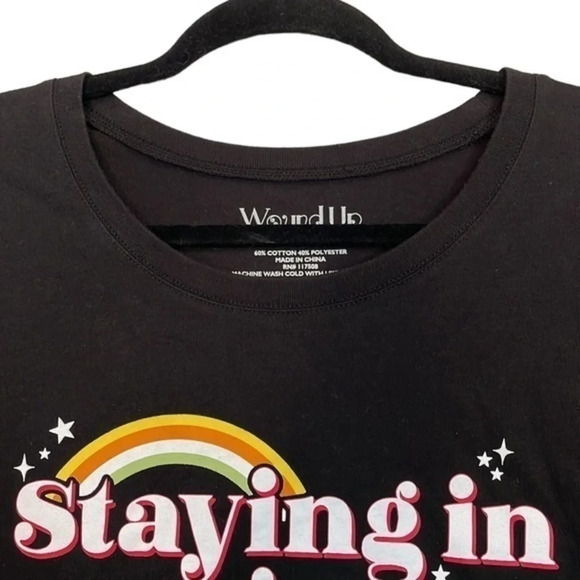 Staying In Is the New Going Out Short Sleeved T-shirt Size Large (L)‎ - Picture 4 of 5